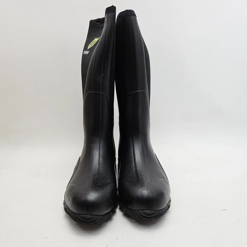 TideWe Mens Rubber Hunting Boots Black Waterproof Steel Shank Size 10 NEW